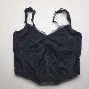 Gilly Hicks Black Lace Corset Bralette Bustier Top | Size Small